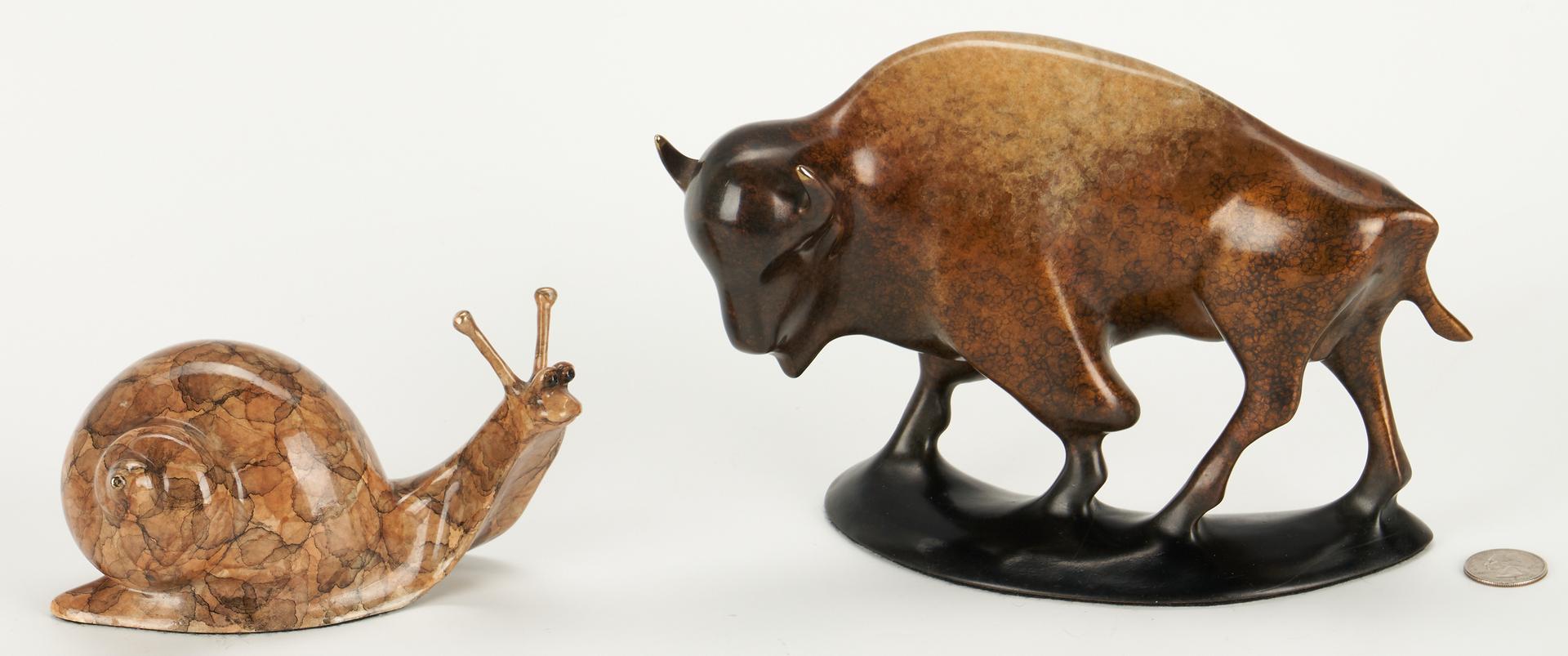 2 Robert Deurloo Bronze Sculptures, Bison and Snail - Image 16 of 16