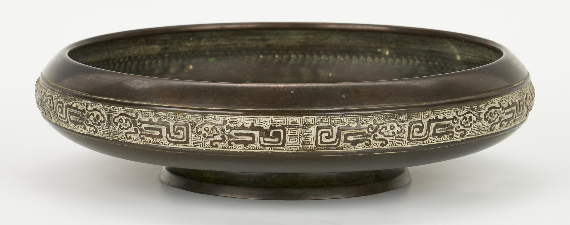 Pair of Asian Bronze Vases and Footed Bowl - Image 7 of 10