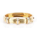 18K Gold Bangle Bracelet w/ Diamonds