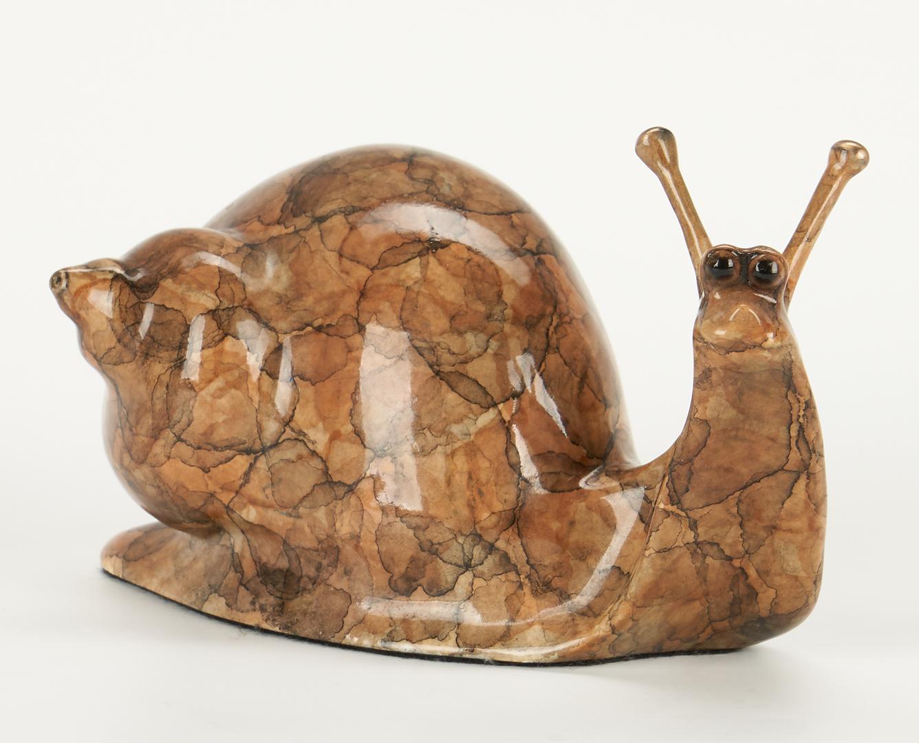 2 Robert Deurloo Bronze Sculptures, Bison and Snail - Image 9 of 16