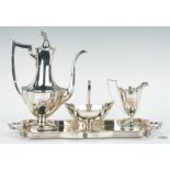 Sterling Bachelor's Tea Set with s/p tray