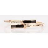 Ladies 14K Black Onyx & Diamond Bangle Bracelet