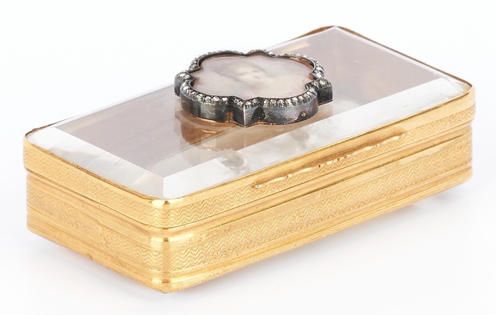 14K Gold, Diamond, and Quartz Snuff or Pill Box - Image 7 of 9