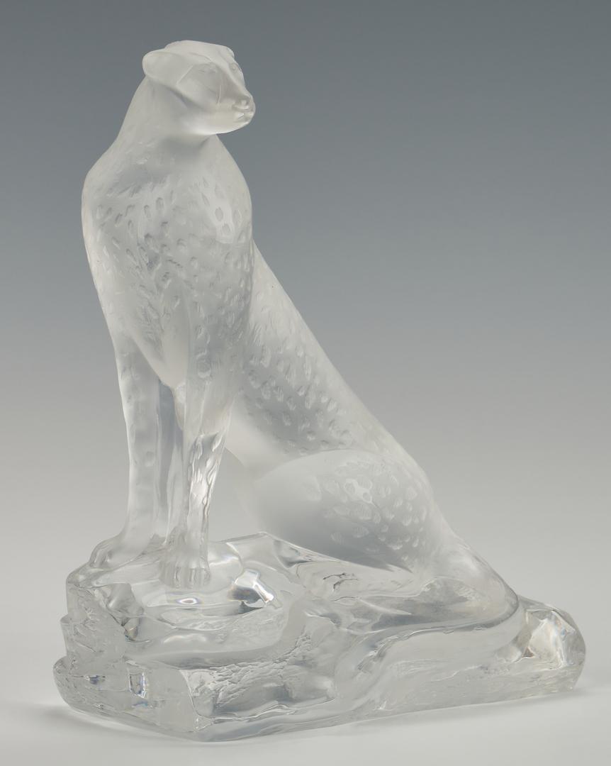 Lalique Tancrede Crystal Cheetah on Rocks - Image 2 of 10
