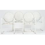 4 Sunburst Patio Chairs, after Francois Carre