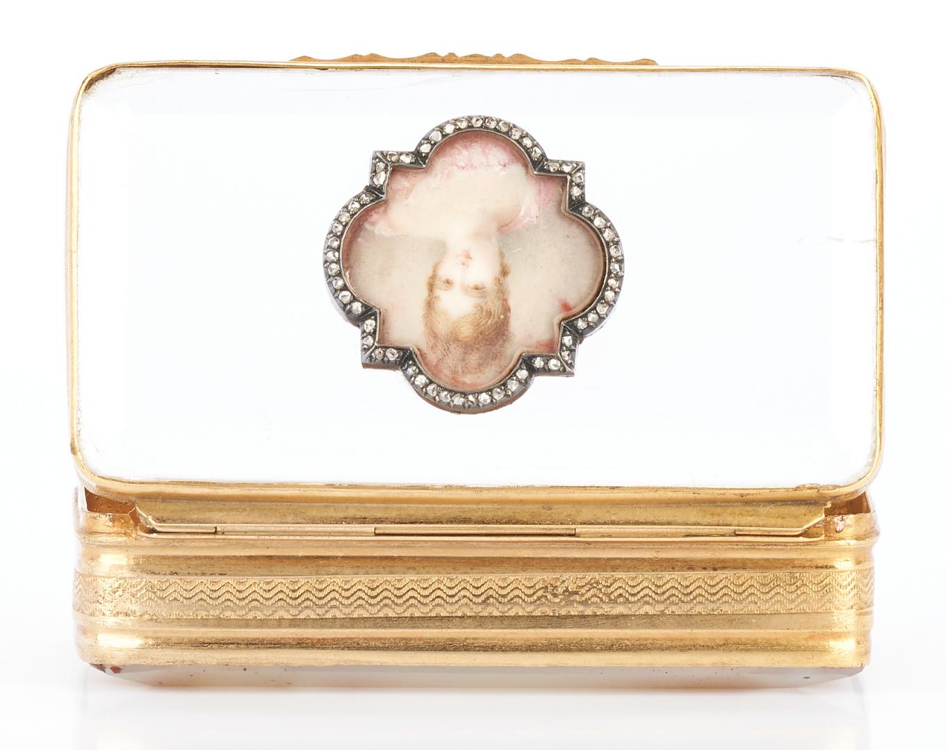 14K Gold, Diamond, and Quartz Snuff or Pill Box - Image 5 of 9