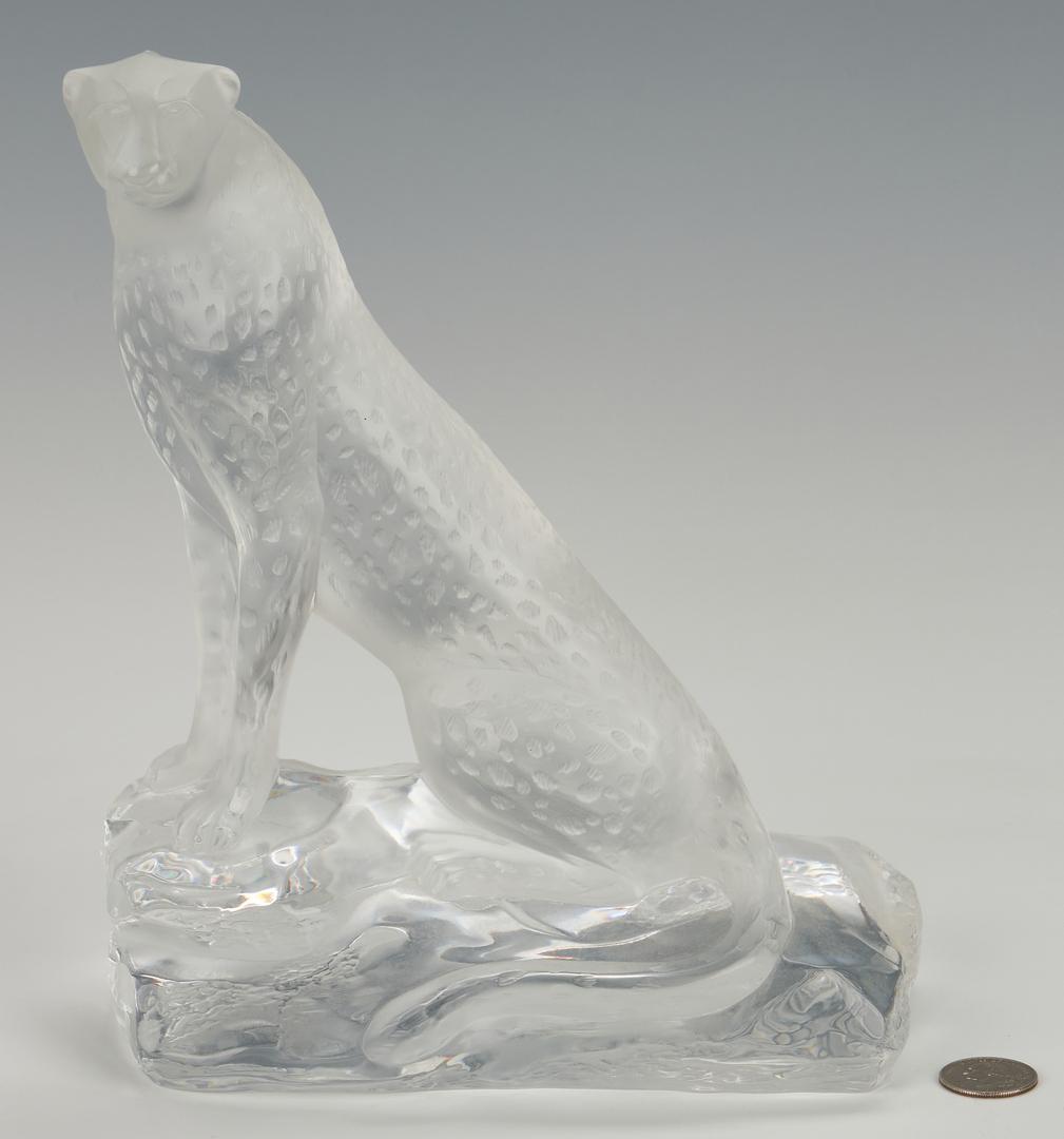 Lalique Tancrede Crystal Cheetah on Rocks - Image 5 of 10