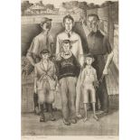 Carroll Cloar Lithograph, Group of Myselves