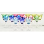 16 St. Louis Crystal Goblets, Multicolored