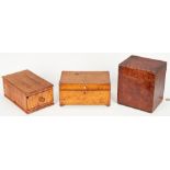 3 American Boxes, Tiger Maple & Burl