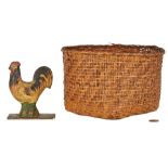 Cherokee Rivercane Basket & Paper Mache Chicken