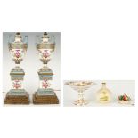 Lamps and decorative porcelain inc. Meissen, 5 items