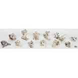 12 Silverplated Napkin Rings, incl. Animals