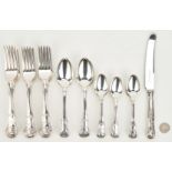 30 pcs King Pattern Sterling Flatware: Eley & Fearn, Higgins