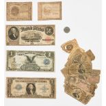 20 American Notes, incl. Colonial, Silver Certs.