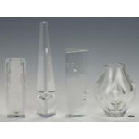 4 pcs. Crystal, incl. Richard Rigot Baccarat Abstract Face