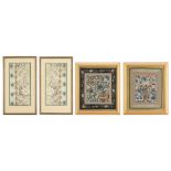 4 Chinese Embroideries, incl. 2 w/ Deer