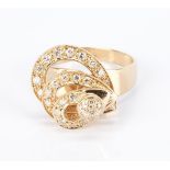 Ladies 14K Spinning Top Diamond Ring