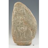 Large Raymond Coins Folk Art Carved Stele