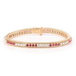 Ladies 14K Gold & Ruby Bracelet