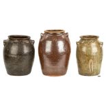 3 NC Alkaline Glazed Pottery Jars