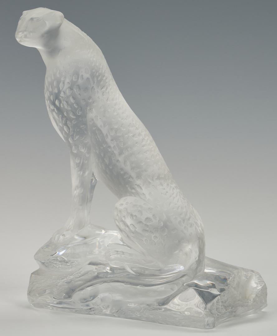 Lalique Tancrede Crystal Cheetah on Rocks - Image 3 of 10