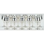 Set of 11 Reed & Barton Sterling Goblets