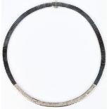 Ladies 18K Diamond Link Collar Necklace