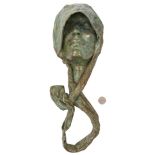 William Ludwig Bronze Sculpture of Shrouded Face