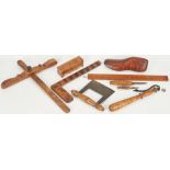 9 Wood Tools, incl. Tiger Maple & Burl