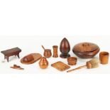 12 Assorted Maple & Burl Treenware Items