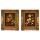 2 O/B Floral Still Life Paintings, H. Garossa