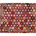 American Silk Mosaic or Honeycomb Pattern Quilt
