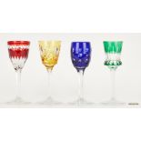 4 Colored Crystal Goblets, incl. Faberge