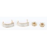 2 Pr. Ladies Diamond Earring Jackets & Half-Hoops