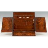 19th C. Burlwood Stationery or Letter Box