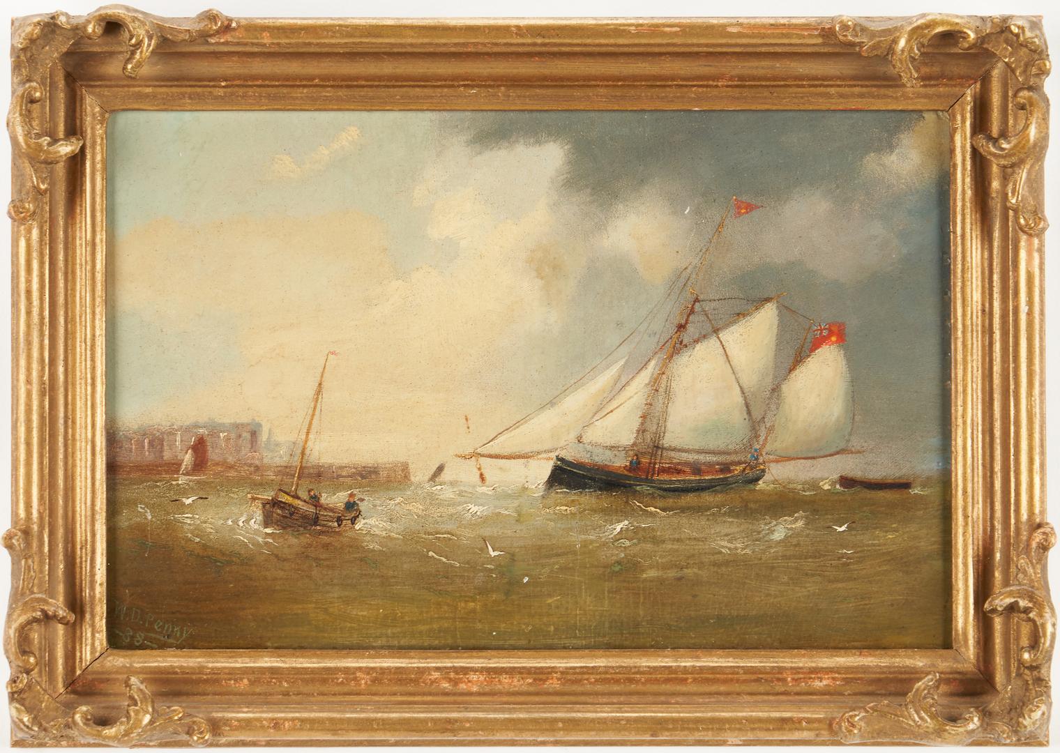 Pair William D. Penny Maritime Oil Paintings - Image 3 of 13