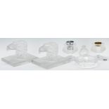 Group of Lalique Glass, 6 pcs. incl. Smoke Set