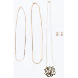 Ladies 14K Earrings and 3 Necklaces incl. Tri-color Jewelry