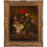 Large O/C Floral Still Life Painting, H. Garossa