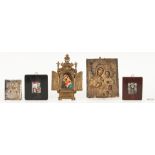 5 Small Religious Paintings, incl. Icons