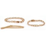 3 Ladies 14K Gold Bracelets