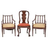 Queen Anne Side Chair & 2 Sheraton Chairs, 3 total