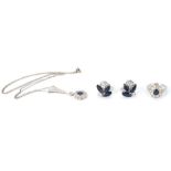 14K Sapphire and Diamond 4 Piece Jewelry Set