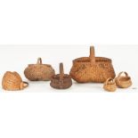 6 Southern Split Oak Baskets, incl Miniatures