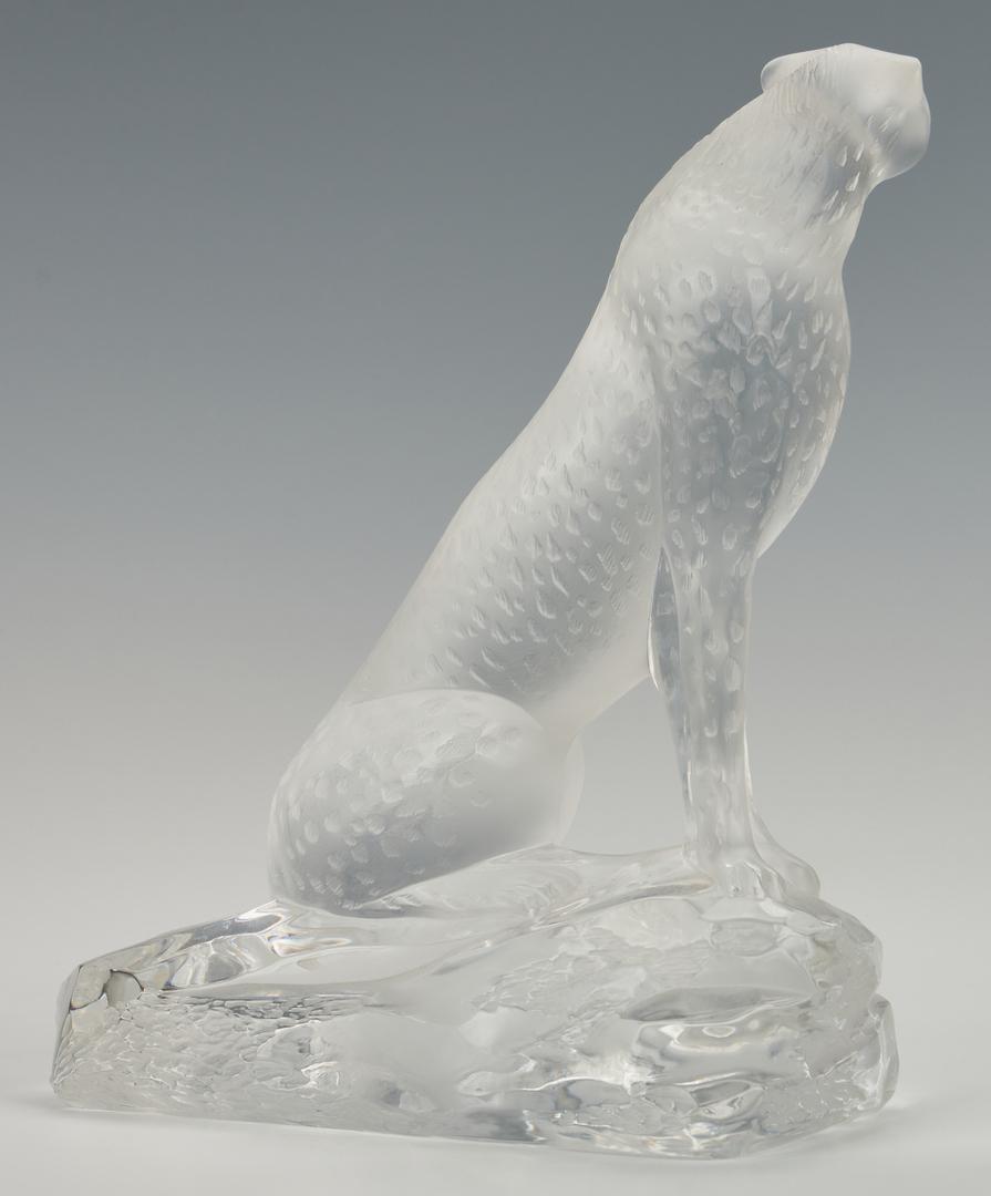 Lalique Tancrede Crystal Cheetah on Rocks - Image 6 of 10