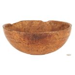 Large 19th Century Burl Wood Bowl, 14"