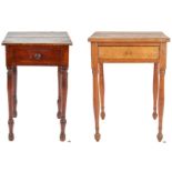 2 Mid-Atlantic Tables, Tiger Maple and Inlaid