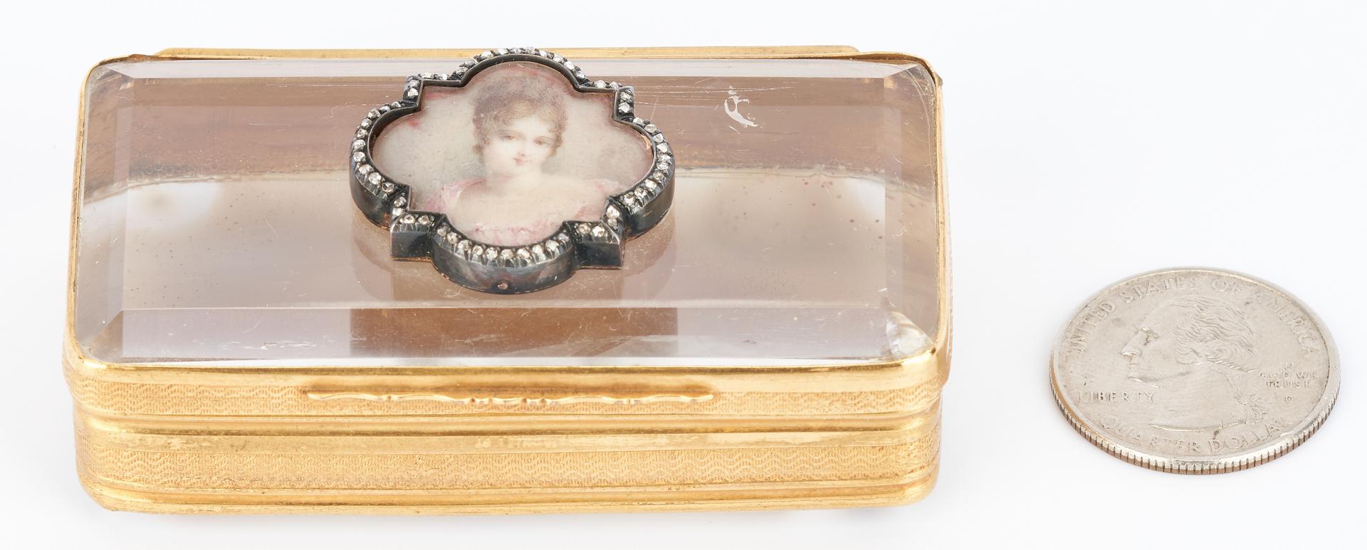 14K Gold, Diamond, and Quartz Snuff or Pill Box - Image 3 of 9