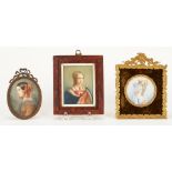 3 Signed Portrait Miniatures, incl. Lady Jane Grey